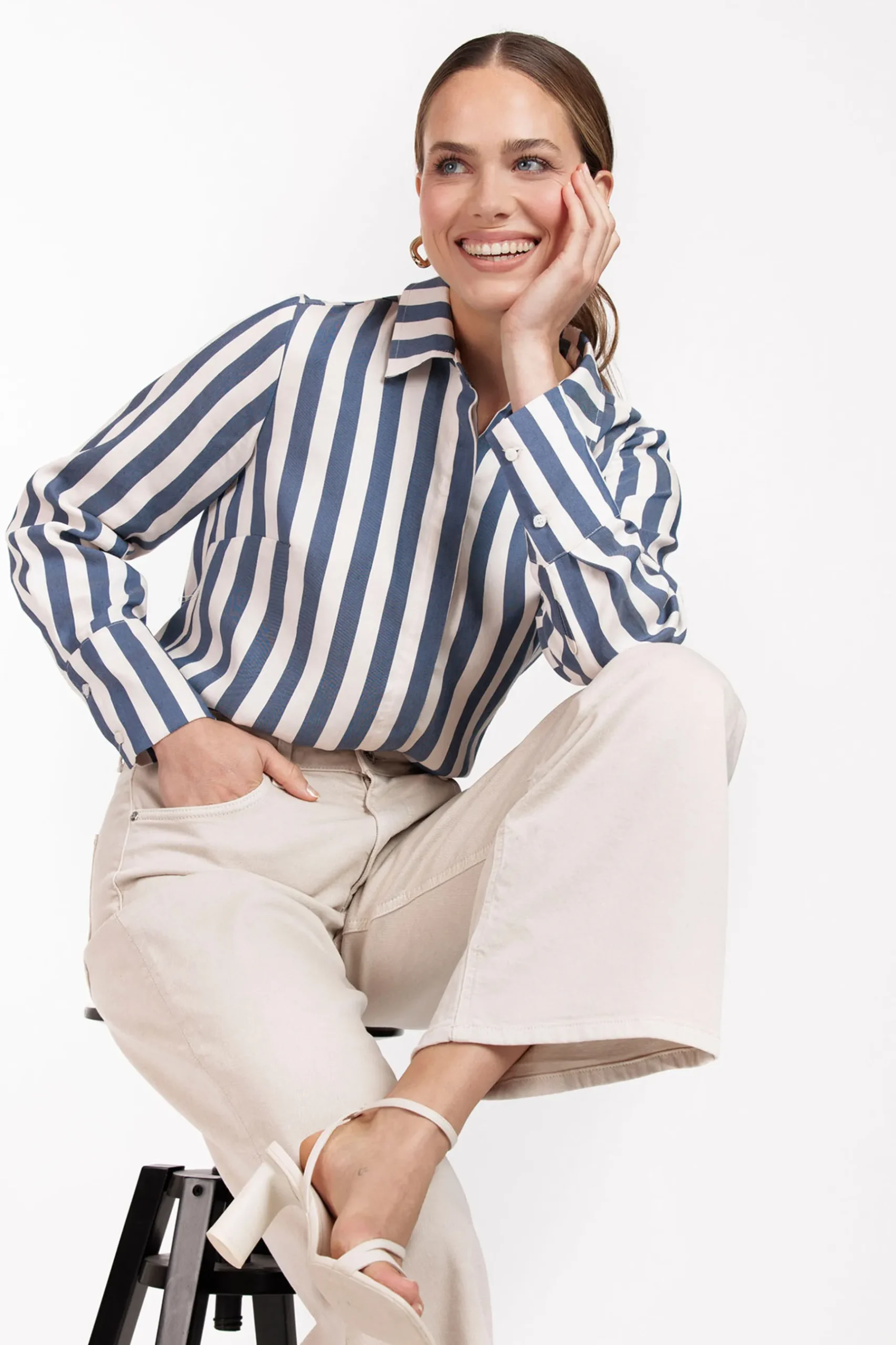 Birdy stripe blouse -|Studio Anneloes Hot