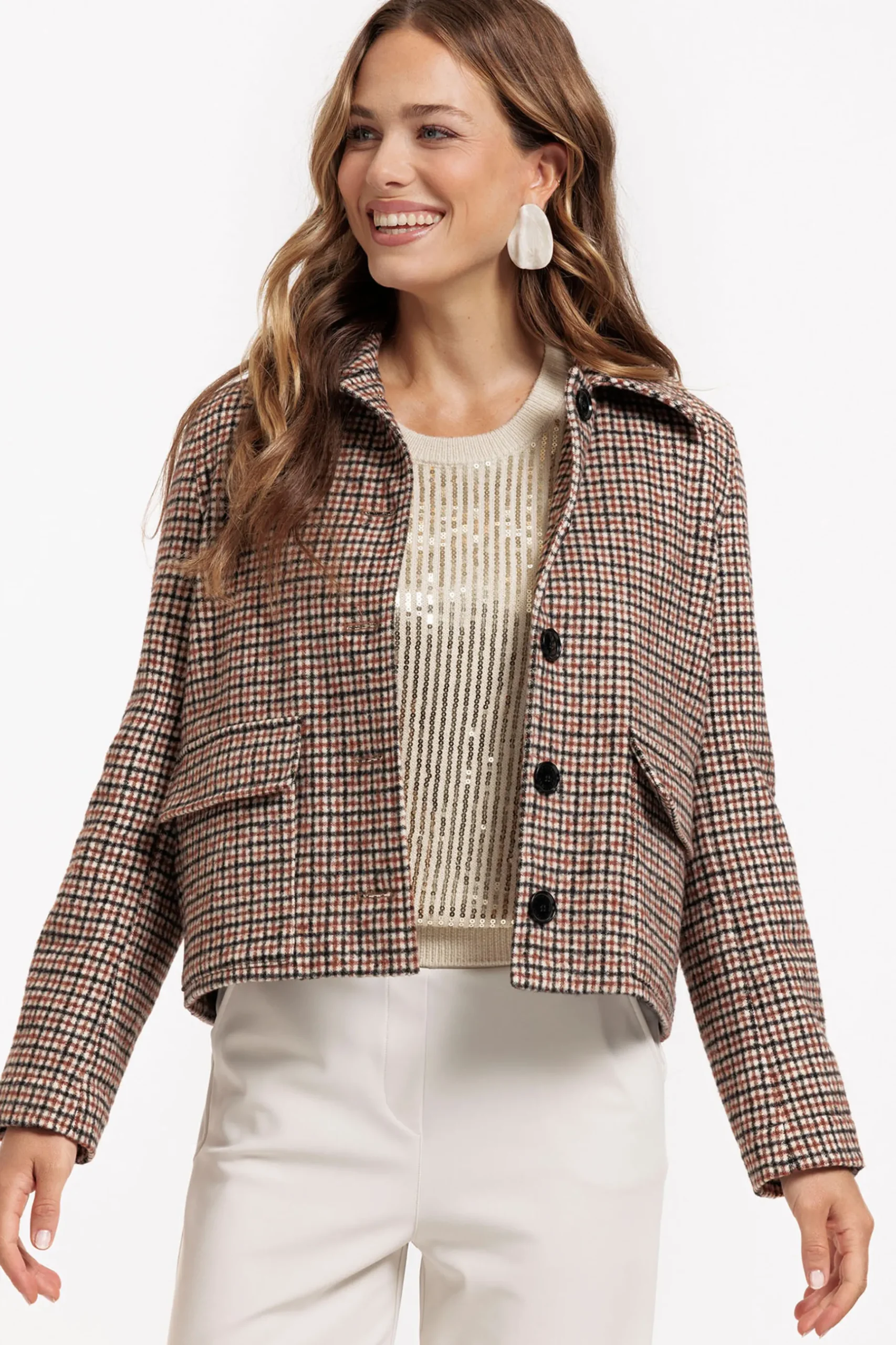 Caddy brushed check coat -|Studio Anneloes Fashion