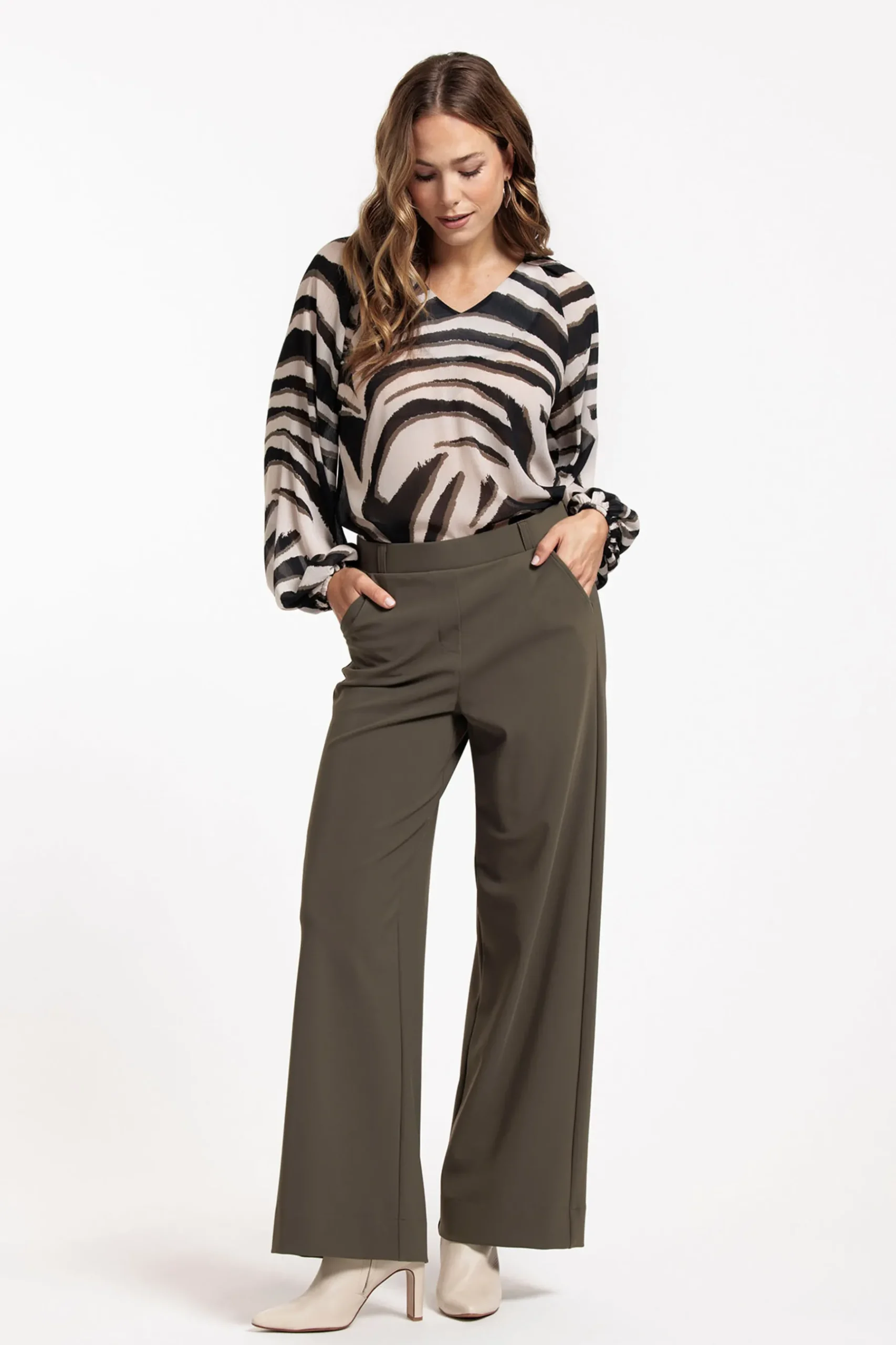 Elain zebra crepe top -|Studio Anneloes Best