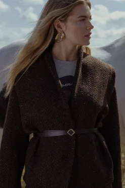 Estella wool herringbone coat -|Studio Anneloes Clearance