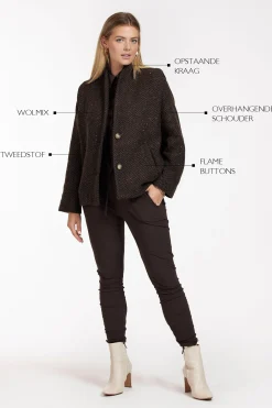 Estella wool herringbone coat -|Studio Anneloes Clearance