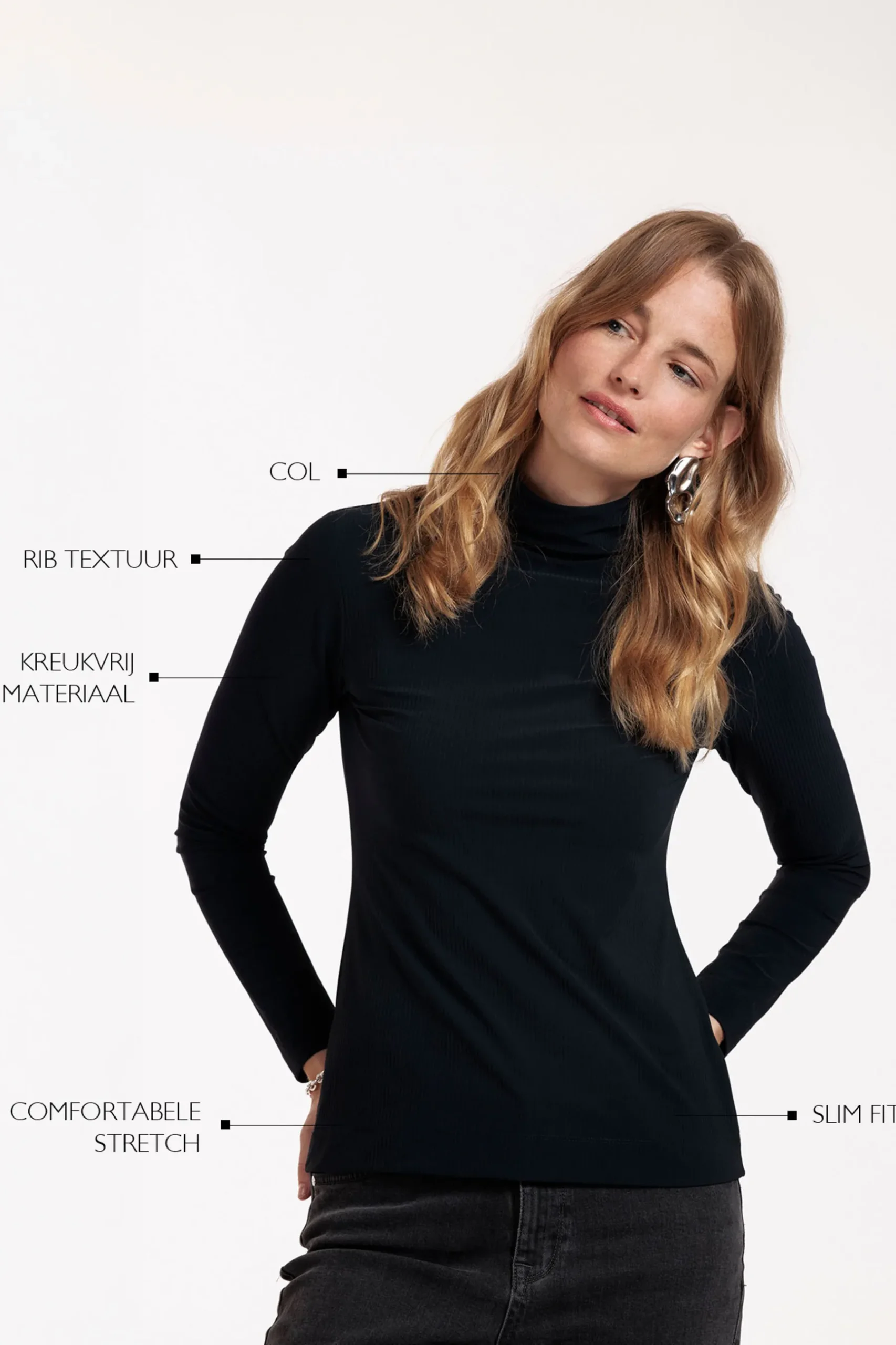Faith rib col top -|Studio Anneloes Sale