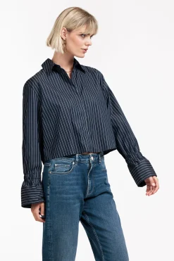 Fildeli poplin stripe blouse -|Studio Anneloes Sale