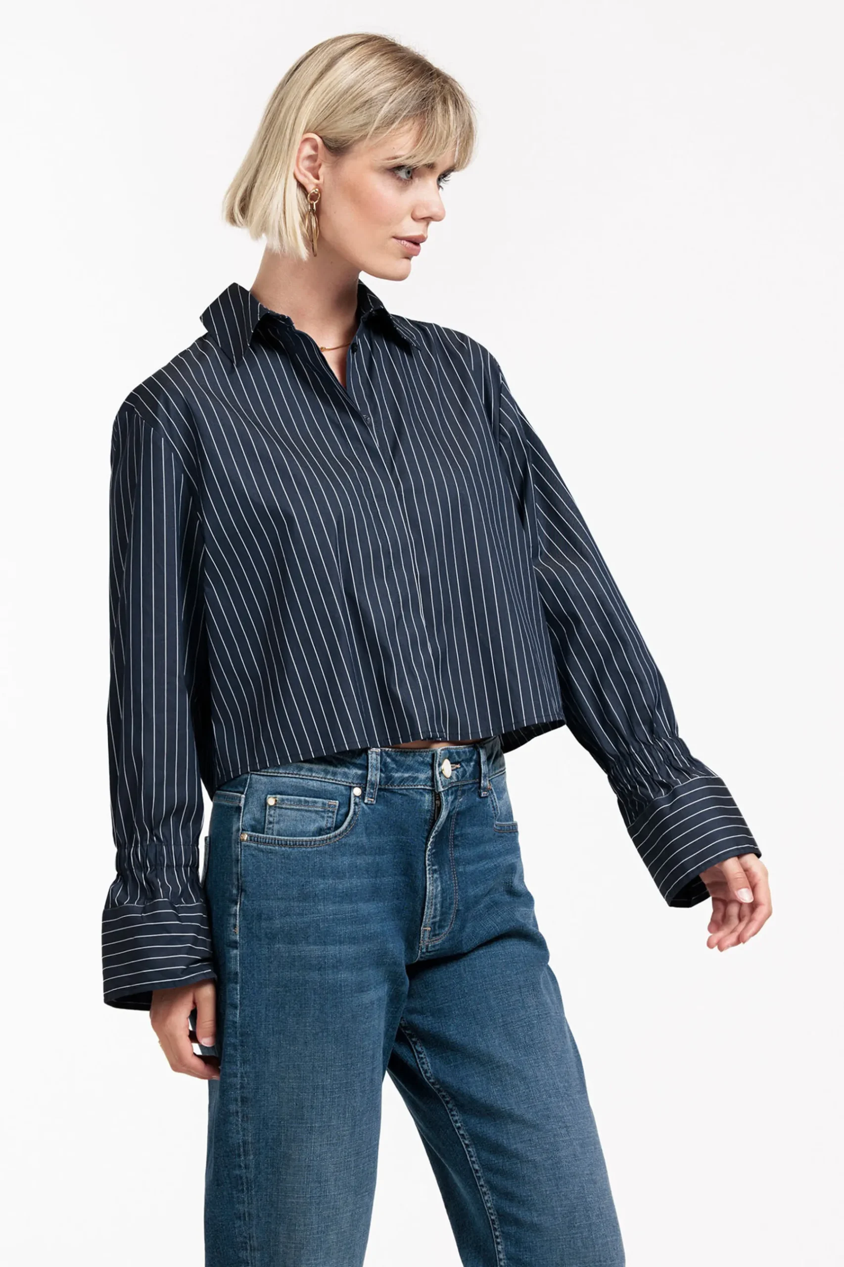 Fildeli poplin stripe blouse -|Studio Anneloes Sale