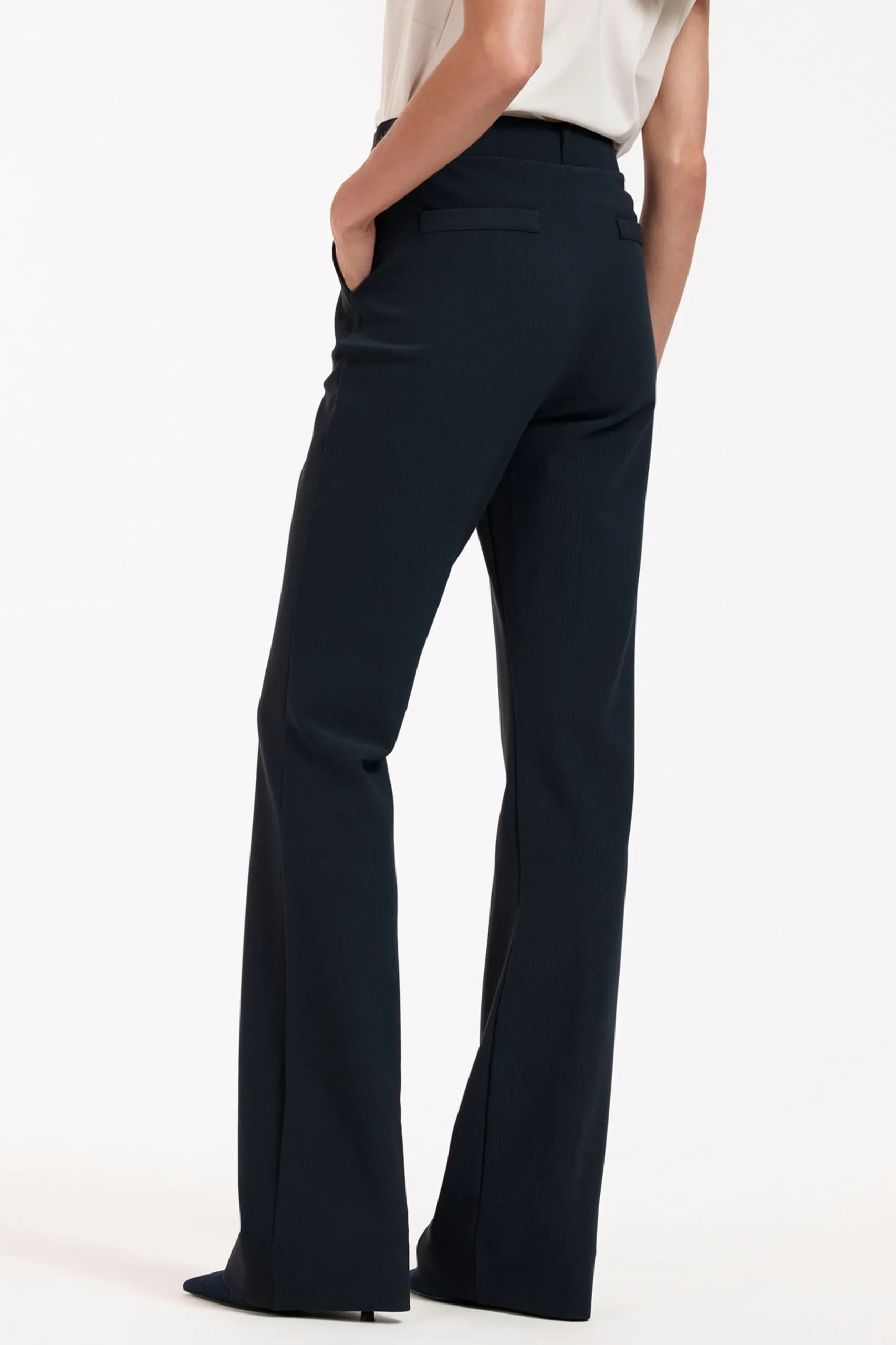 Flair LONG bonded rib trousers -|Studio Anneloes New