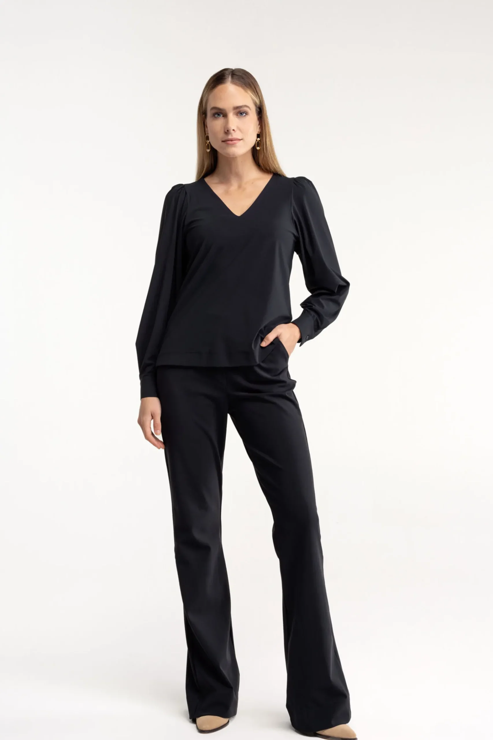 Flair LONG bonded trousers -|Studio Anneloes Outlet