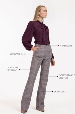 Flair LONG check trousers -|Studio Anneloes Best