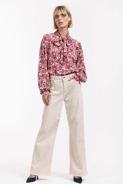 Frances flower satin blouse -|Studio Anneloes Hot