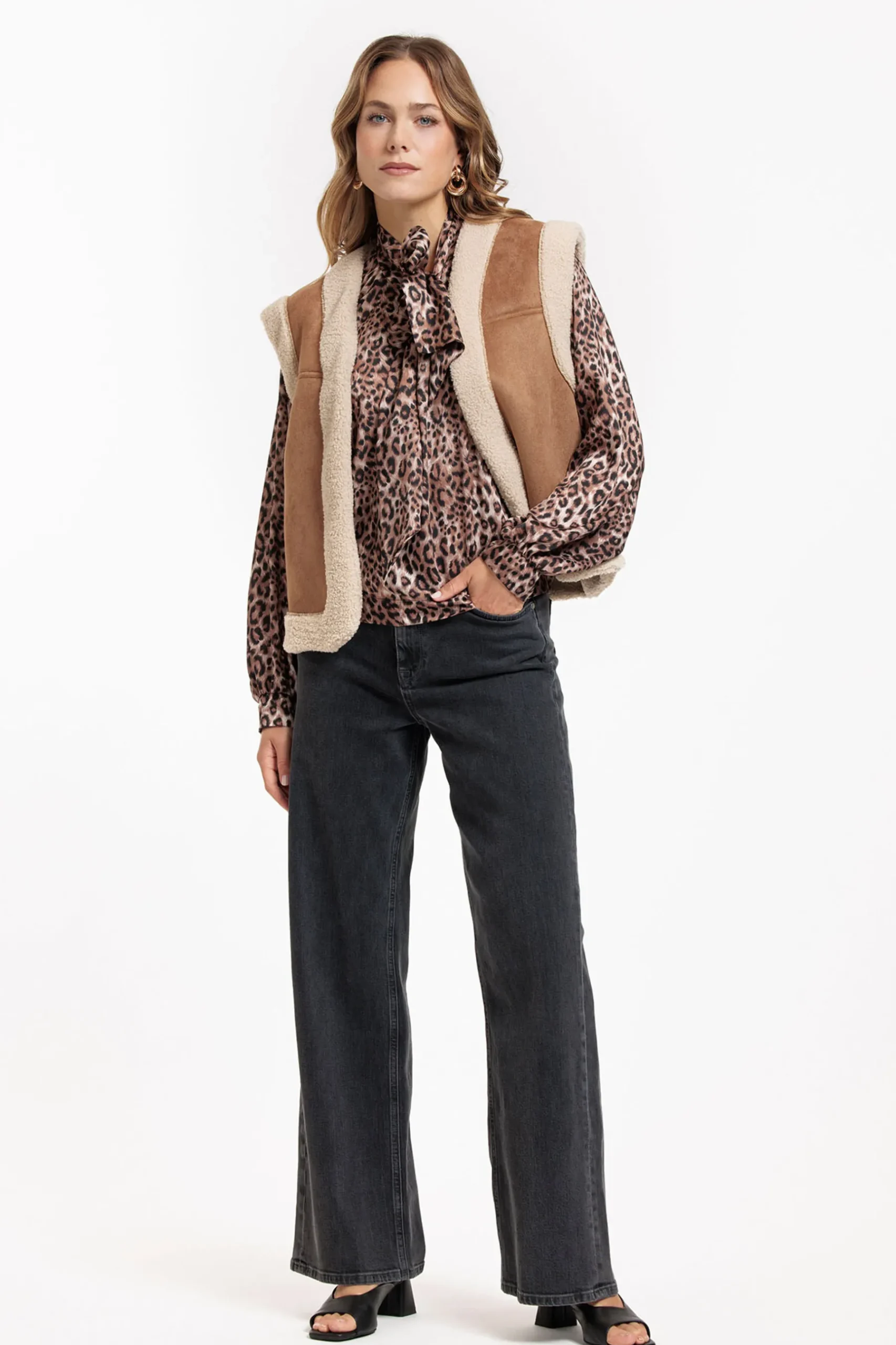 Frances satin animal blouse -|Studio Anneloes Sale