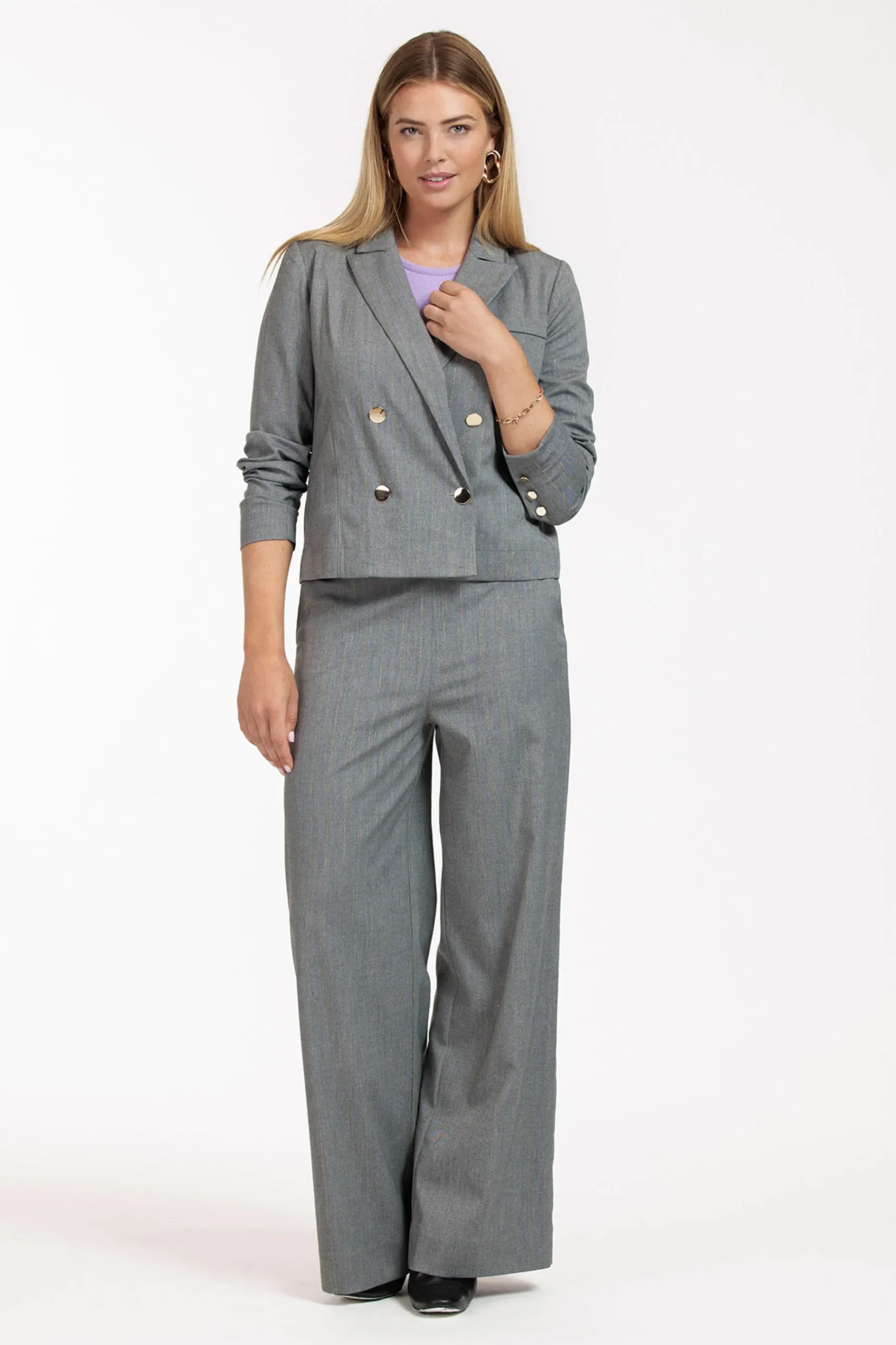 Franky gold stripe blazer -|Studio Anneloes New
