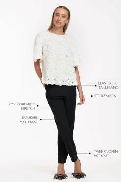 Ivory button trousers -|Studio Anneloes Sale