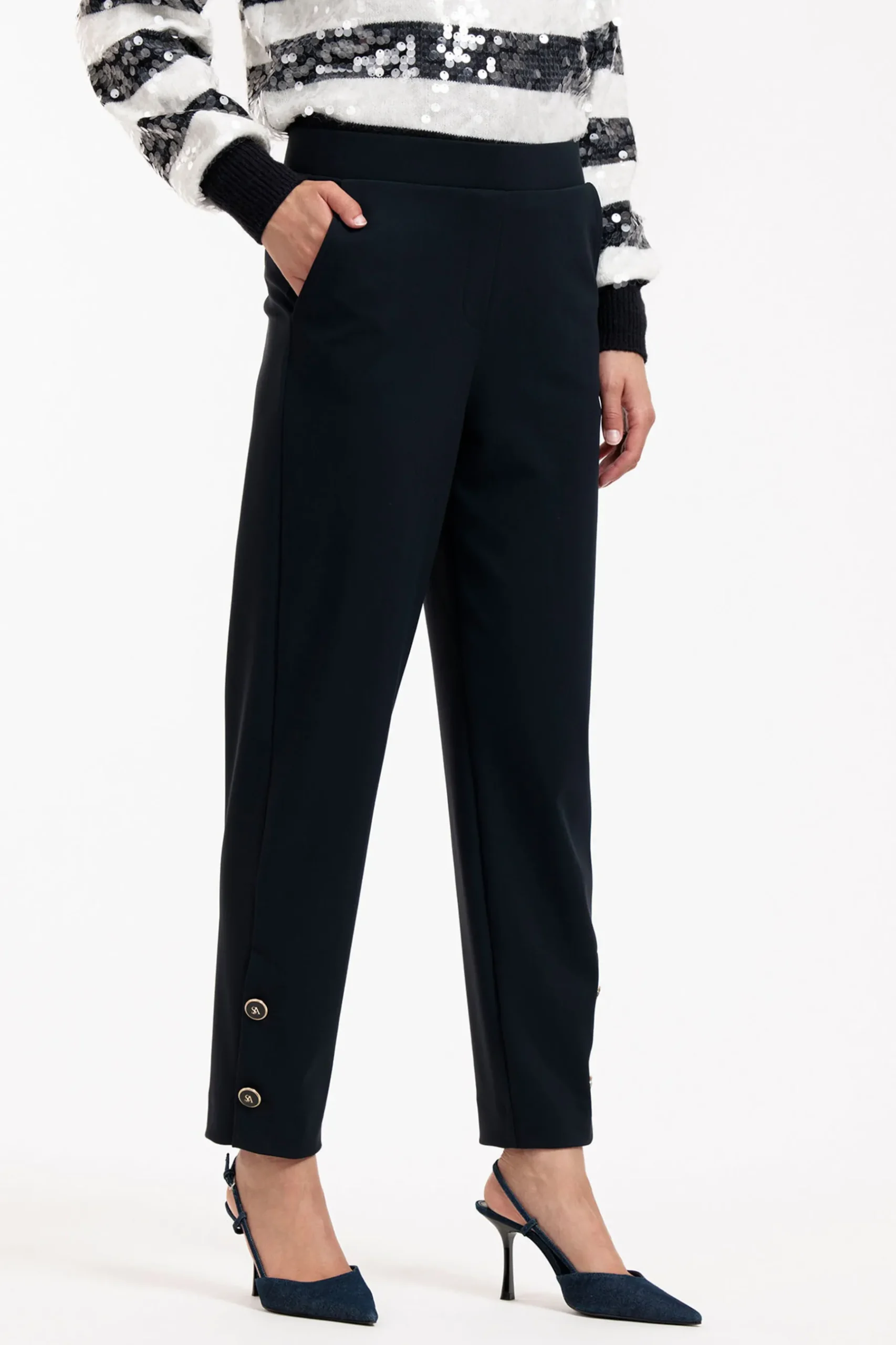 Ivory button trousers -|Studio Anneloes Discount