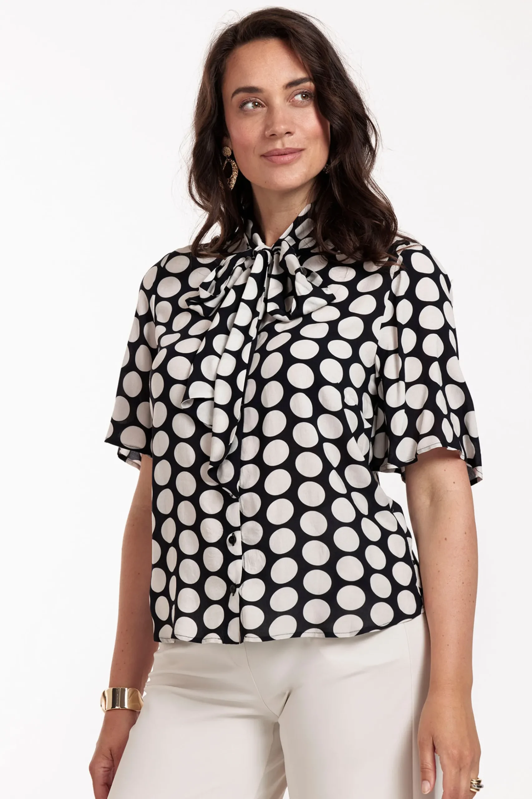 Jean big dot blouse -|Studio Anneloes Fashion