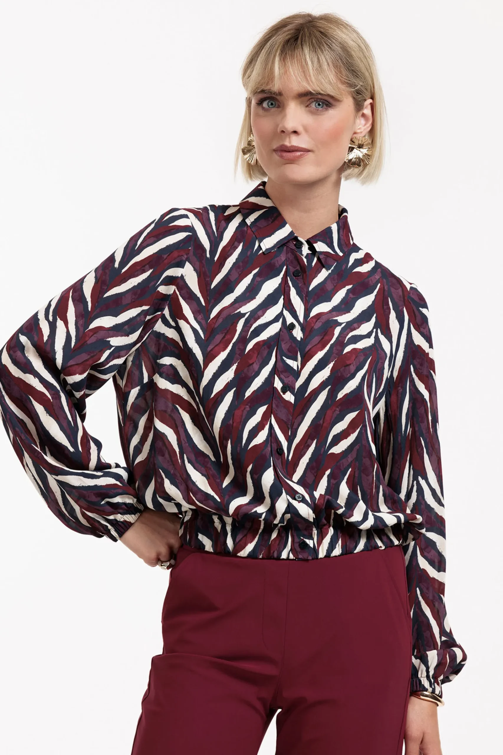 Jonny leaves crepe blouse -|Studio Anneloes Fashion