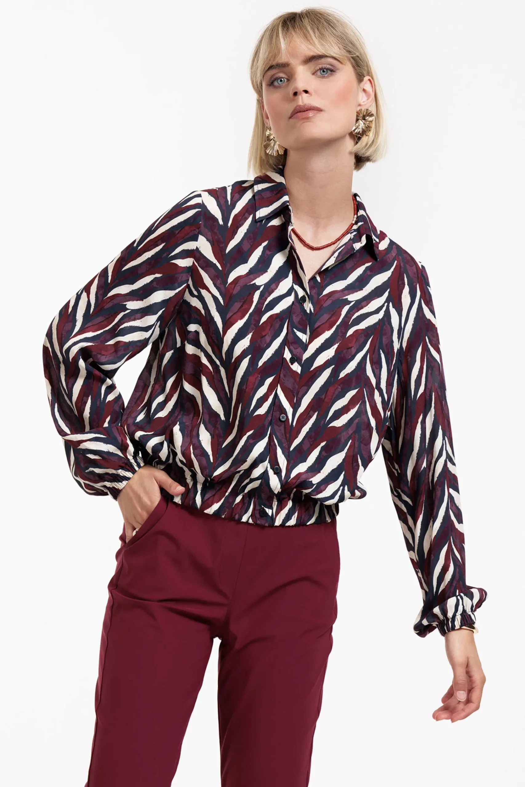Jonny leaves crepe blouse -|Studio Anneloes Fashion