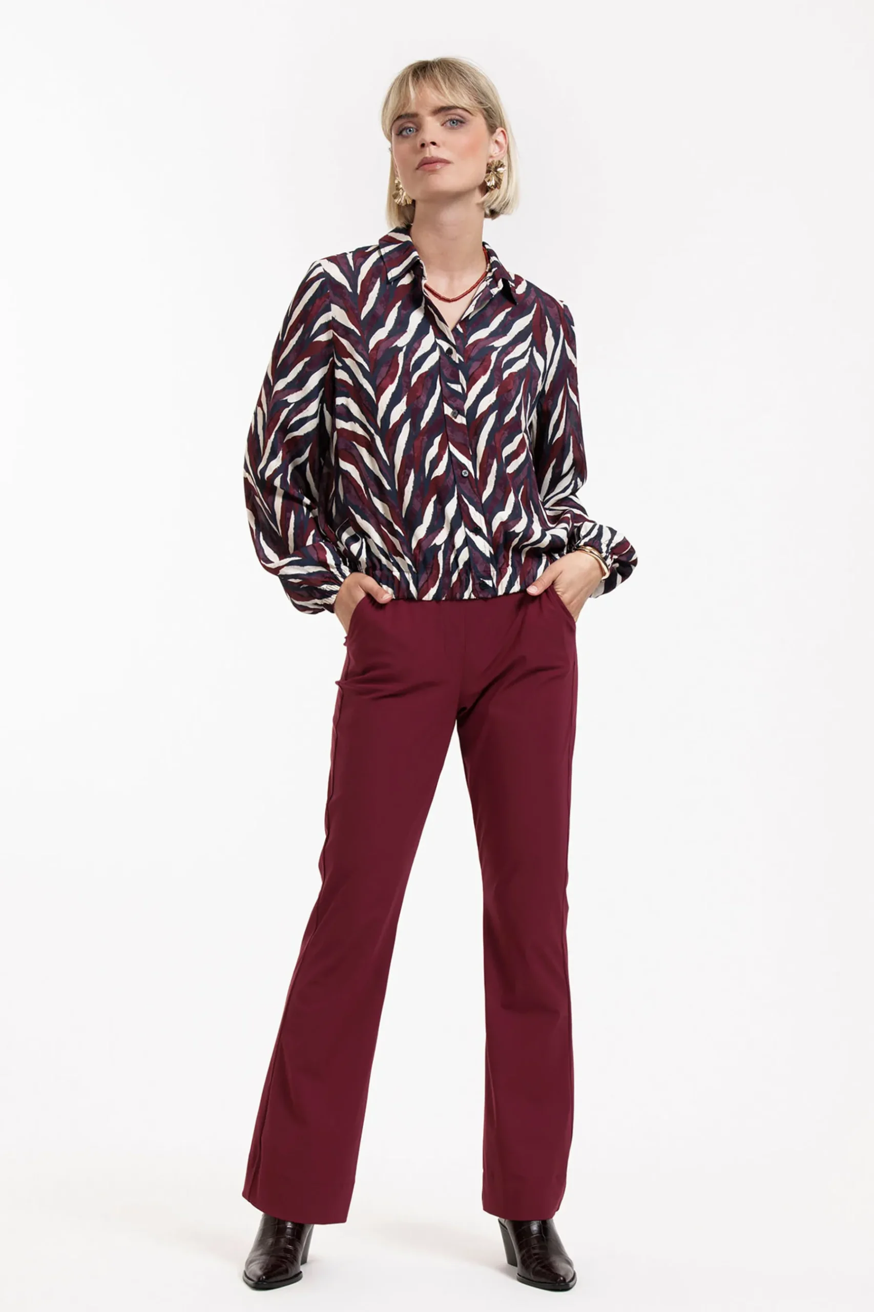 Jonny leaves crepe blouse -|Studio Anneloes Fashion