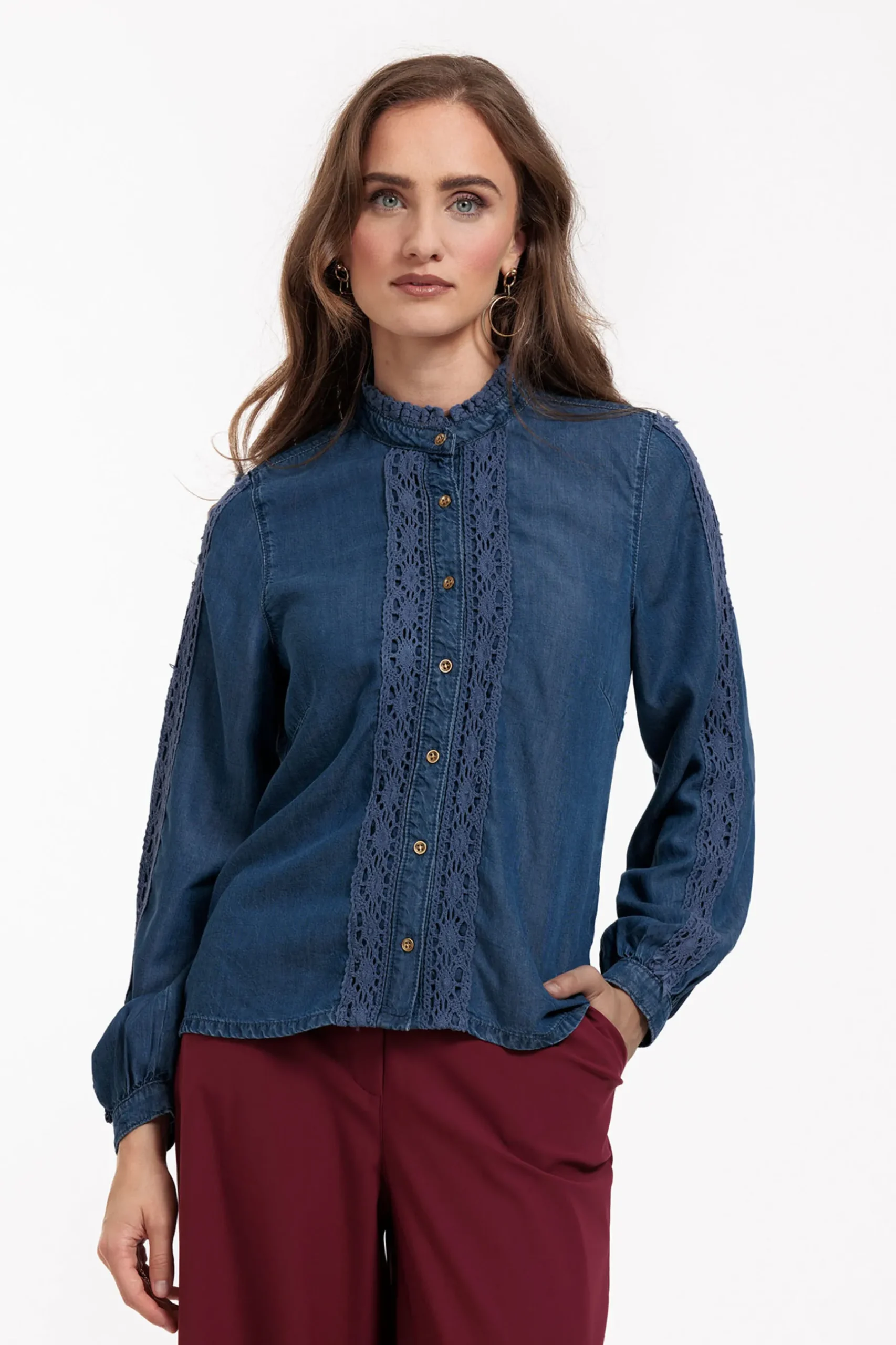 Lourdes denim blouse -|Studio Anneloes Sale
