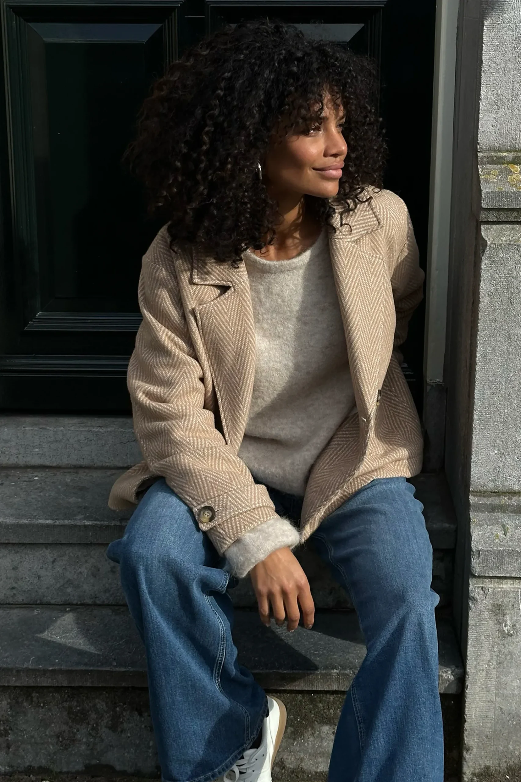 Meriel herringbone jacket -|Studio Anneloes Clearance