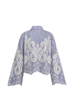Midge border embroidery blouse -|Studio Anneloes Sale