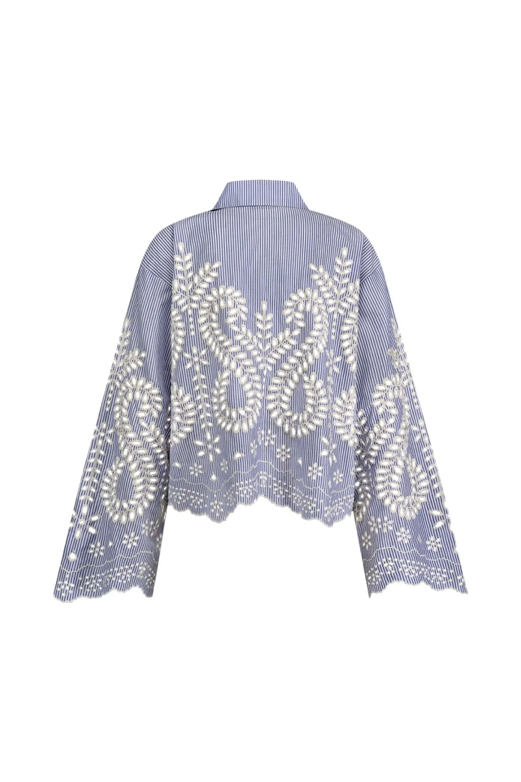 Midge border embroidery blouse -|Studio Anneloes Sale