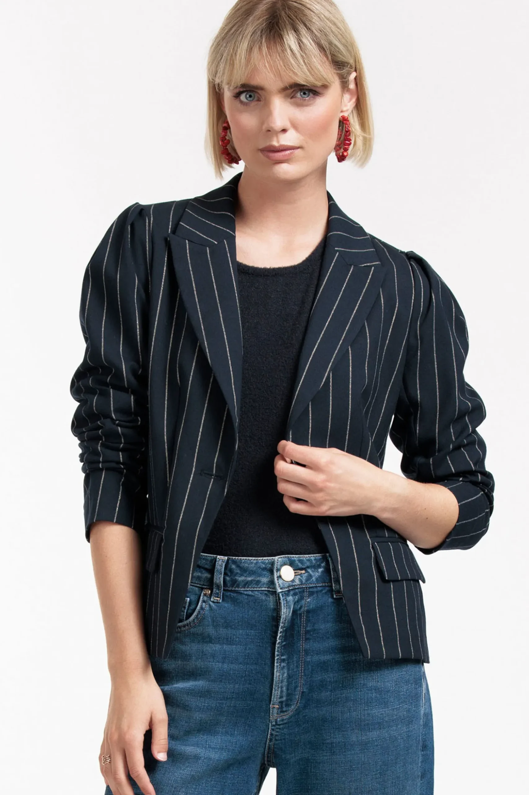 Mirelle gold pinstripe blazer -|Studio Anneloes Best