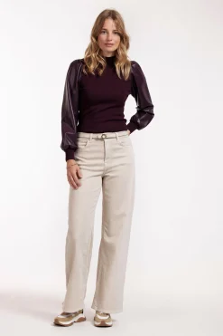 Noortje faux leather pullover -|Studio Anneloes Sale