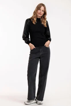 Noortje faux leather pullover -|Studio Anneloes Sale