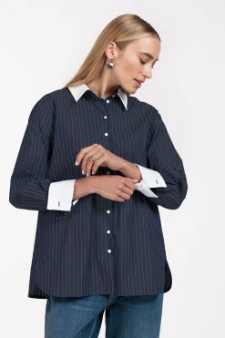 Sammie poplin stripe blouse -|Studio Anneloes Fashion