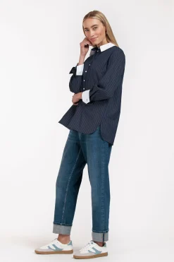 Sammie poplin stripe blouse -|Studio Anneloes Fashion