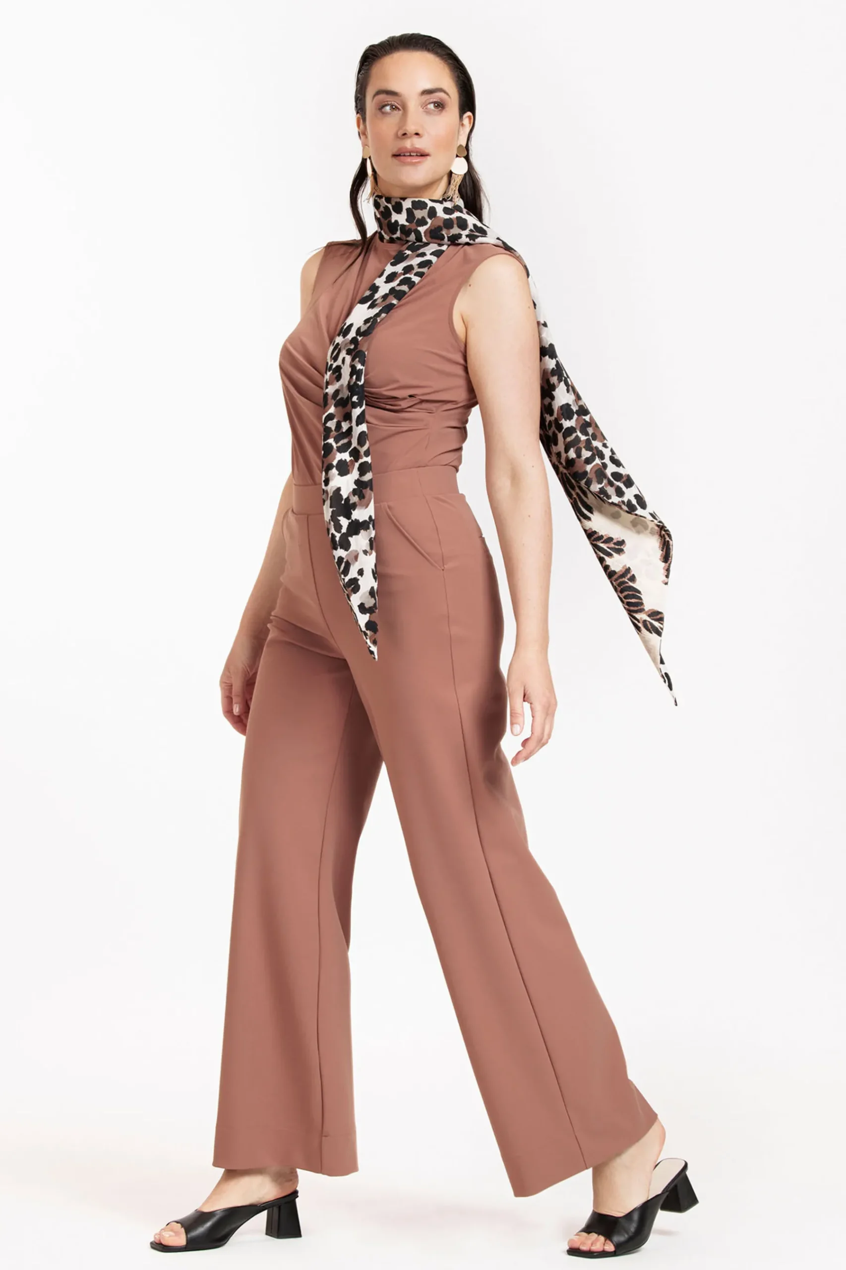 Triangle leopard crepe scarf -|Studio Anneloes Sale