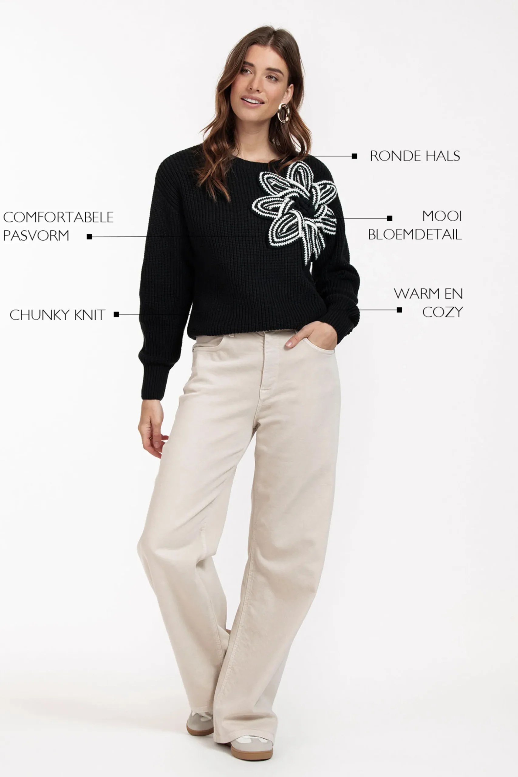 Valerie chunky flower pullover -|Studio Anneloes Hot