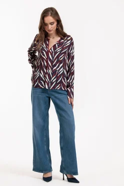Veerle leaves crepe blouse -|Studio Anneloes Fashion